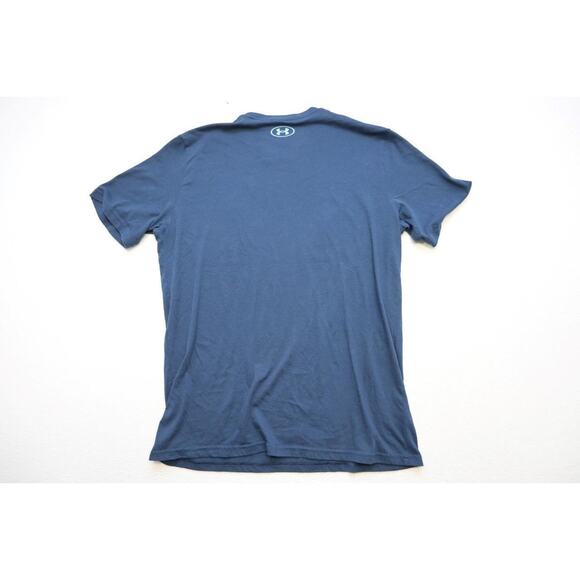 Under Armour Gym Shirt HeatGear Performance Short Sleeve Blue Mens Size Large - Picture 9 of 9